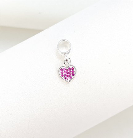 Berloque coração pink