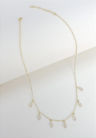 Choker gotas cristais