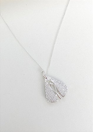 Colar Nossa Senhora Luxo Cristal e Azul