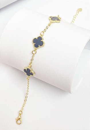 Pulseira trevos preta