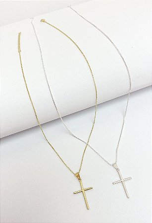Corrente veneziana masculina crucifixo