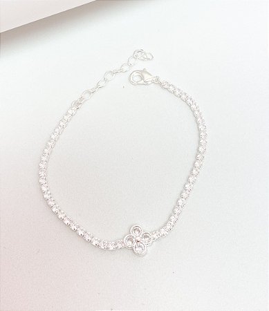 Pulseira riviera trevo cristal