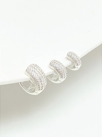 Argola click cravejada luxo P M G