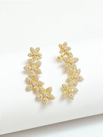 Earcuff Flores Luxo