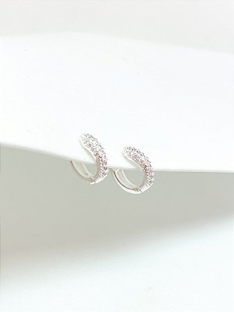 Argolinha click oval cristal