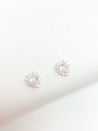 Brinco coração princesa rosa bebê