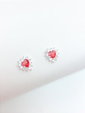 Brinco coração princesa marsala