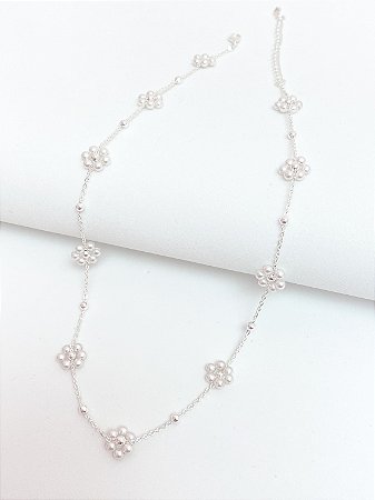 Gargantilha Florzinhas Pérolas