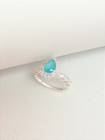 Anel gota safira tiffany