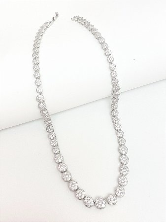 Riviera inspiração swarovski ródio branco