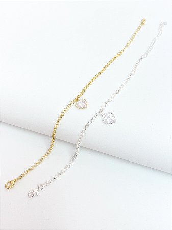 Pulseira portuguesa coração cristal