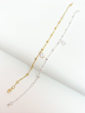 Pulseira bolinhas e gota de luz