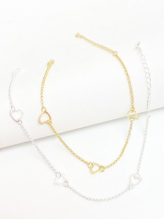 Pulseira corações delicados