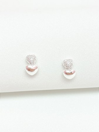 Brinco coração duplo