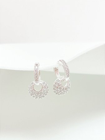 Argola Esfera Cravejada