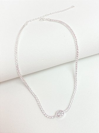 Choker riviera pedraria oval