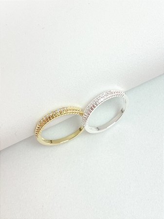 Anel aparador duplo cristal