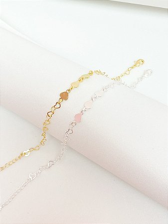 Pulseira Coração liso e vazado