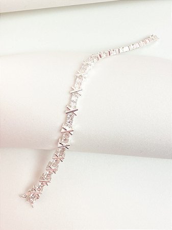 Pulseira X prata