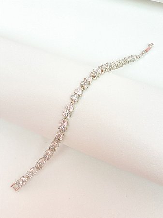 Pulseira mini coração luxo ródio