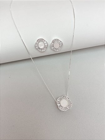 Conjunto pedraria madre pérola