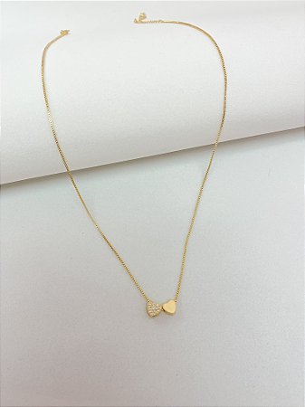 Colar coração duplo