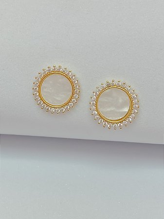 Brinco círculo madre pérola