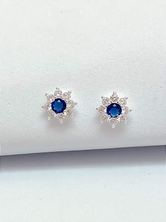 Brinco flor cristais