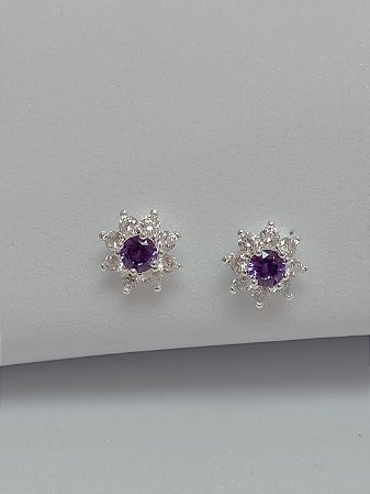 Brinco flor cristais