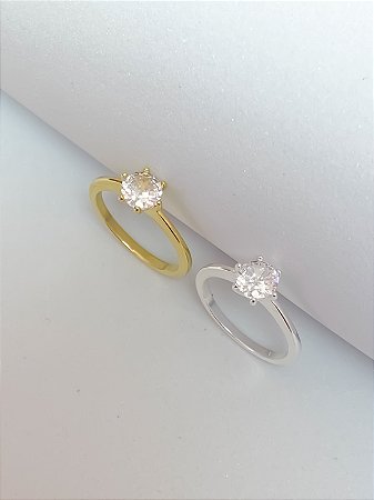 Anel solitário básico