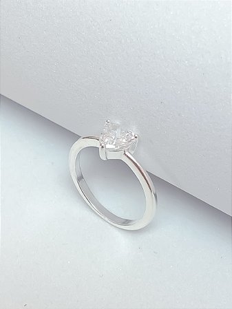 Anel soltário coração