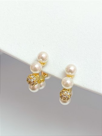 Argolinha pérolas e cravejado