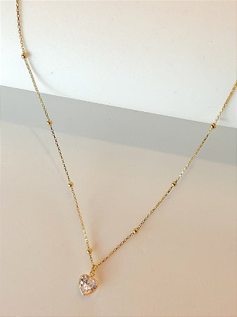 Gargantilha bolinhas e coração