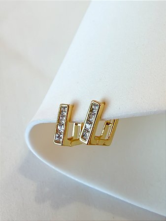 Argolinha click quadrada ouro18k