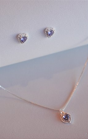 Conjunto coração lavanda