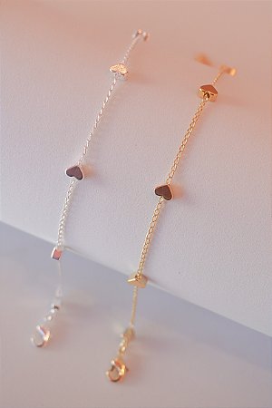 Pulseira corações lisos