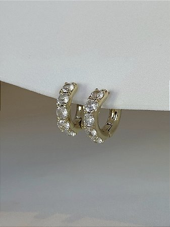 Argola click pedraria cristal