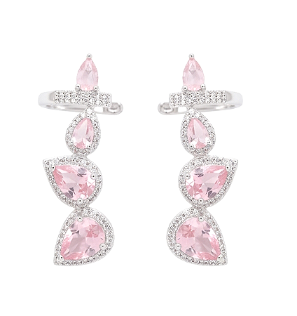 Earcuff gotas rosa bebe