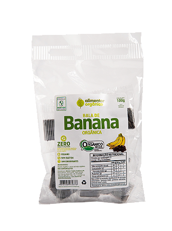 Bala de banana sem ad. de açucares orgânica 100g Alimentar