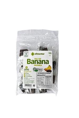 Bala de banana sem ad. de açucares orgânica 100g Alimentar