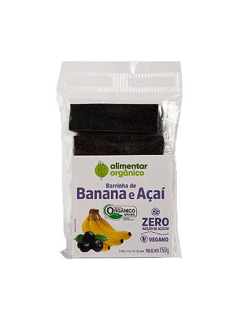 Barrinha de banana + açaí sem ad. de açucares orgânica 150g Alimentar