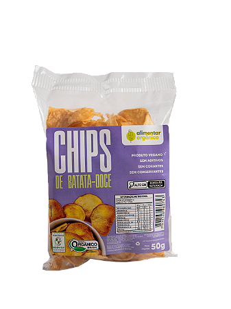 Chips de batata doce orgânico 50g Alimentar