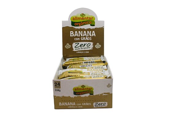 BARRA BANANA E GRÃOS ZERO AD. AÇÚCARES DISPLAY 24X22=528G