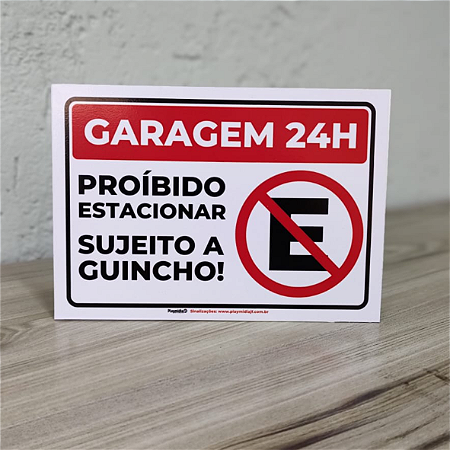 Placa de Sinalização em PVC 2mm - GARAGEM 24H