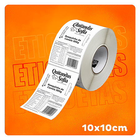 Rolo de Etiqueta Térmica BOPP para congelados 10x10cm