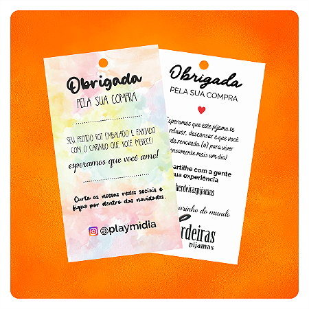 Tag de Agradecimento, 9x5cm, offset 180g