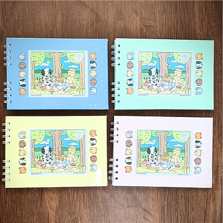 Caderno de Colorir - BOBBIE GOODS - DIAS QUENTES - 21x15cm - CAPA DURA - KIT COM 4 UNIDADES