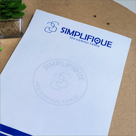 Papel Timbrado, 21x29,7cm - Offset 90g - Colorido frente