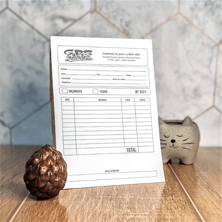 Bloco de Pedido A5 (20x14cm), impressão preto e branco