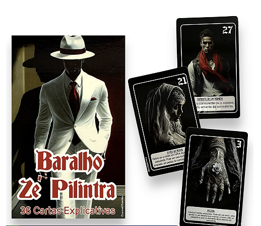 BARALHO ZÉ PILINTRA 36 CARTAS EXPLICATIVAS (PLASTIFICADO)